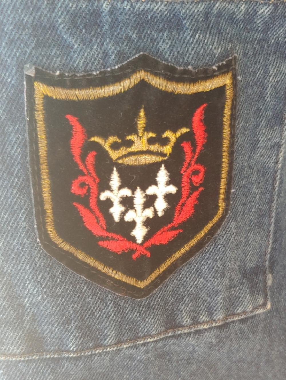 80s Crested Denim Double-Breasted Jacket Nevada - Picture 5 of 5